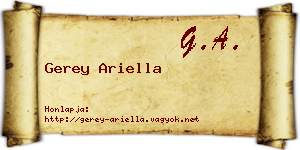 Gerey Ariella névjegykártya